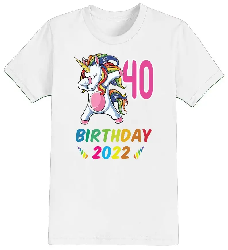 Unicorn 40th Birthday Gift Party Forty Gifts Year 2023 Unisex T-Shirt Funny Tee Present 40 Years Old