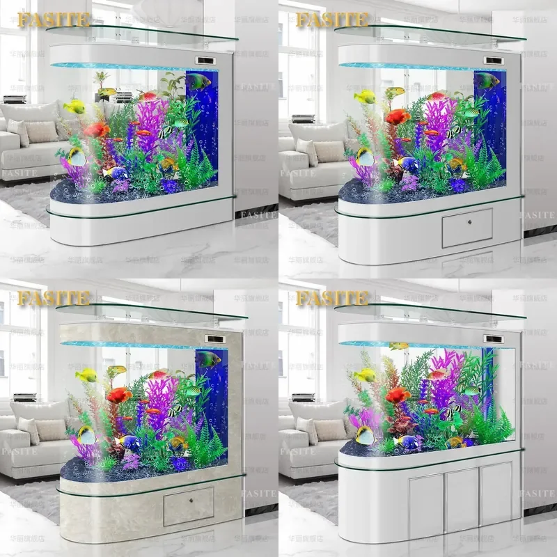 For 2026 New Light Luxury Bullet Fish Tank Living Room Floor to Ceiling Large Screen Partition Entrance Household No Water