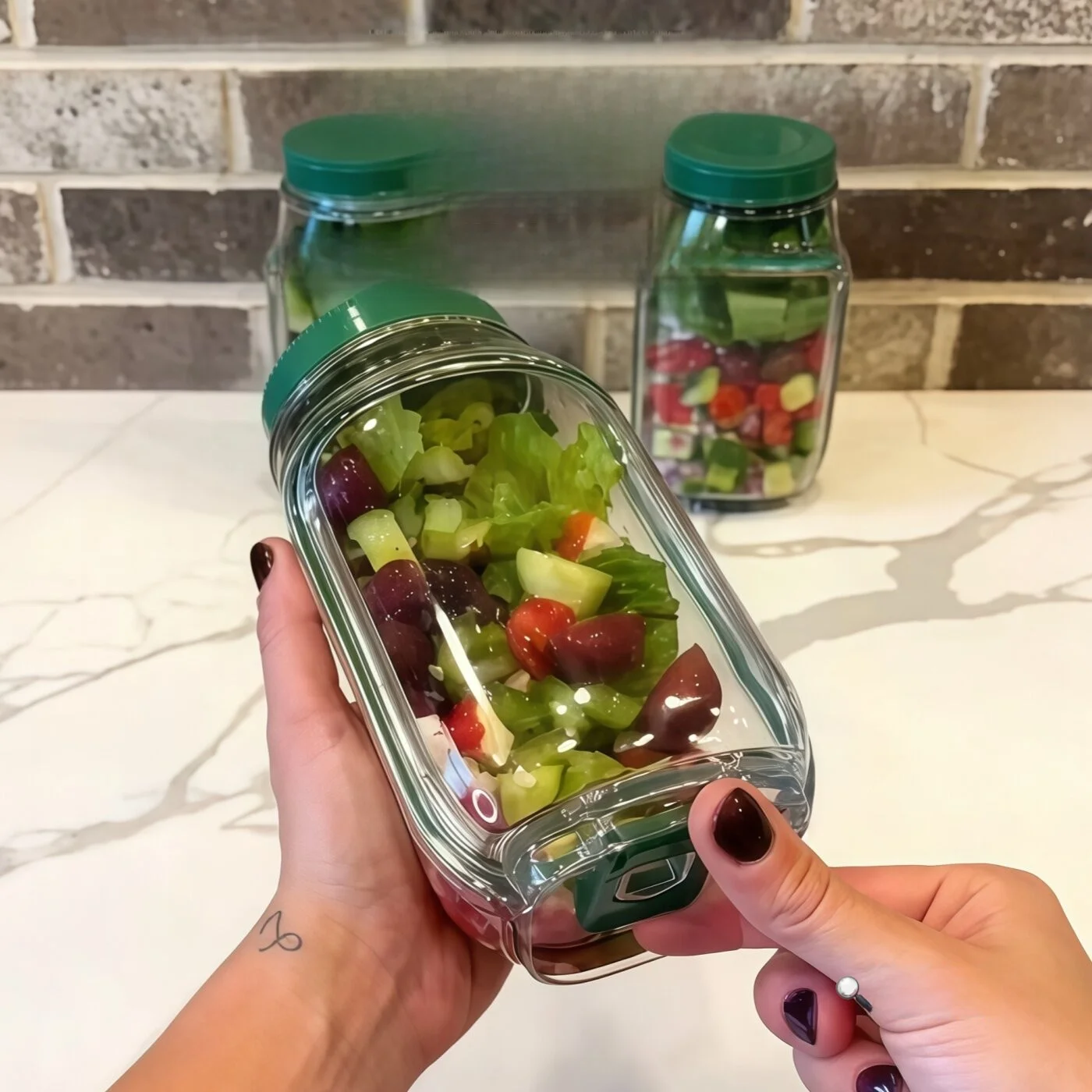 

Portable Fitness Salad Container Vegetable Fruit Side Open Diet Meal Replacement Box Creative Leak-Proof Separation Canister