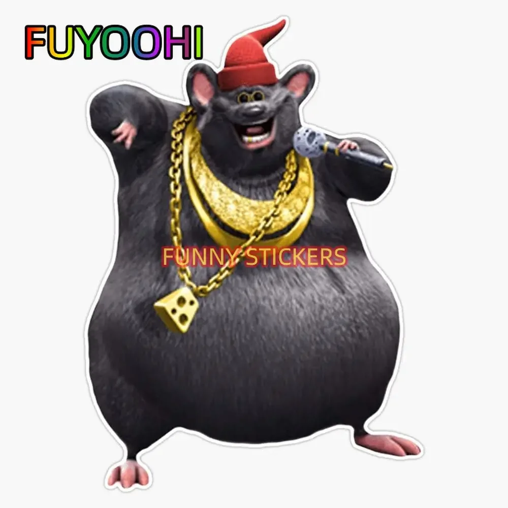 FUYOOHI Biggie Cheese Hip Hop Star Funny Car Sticker, For Laptop Bottle Car Truck Boat Skateboard Decals Auto Accessories