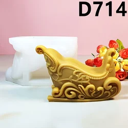 Sleigh Shape Candle Silicone Mold Sleigh Pirate Ship Candle Mould Resin Plaster Cement Concrete Molds Home Decor Christmas gift
