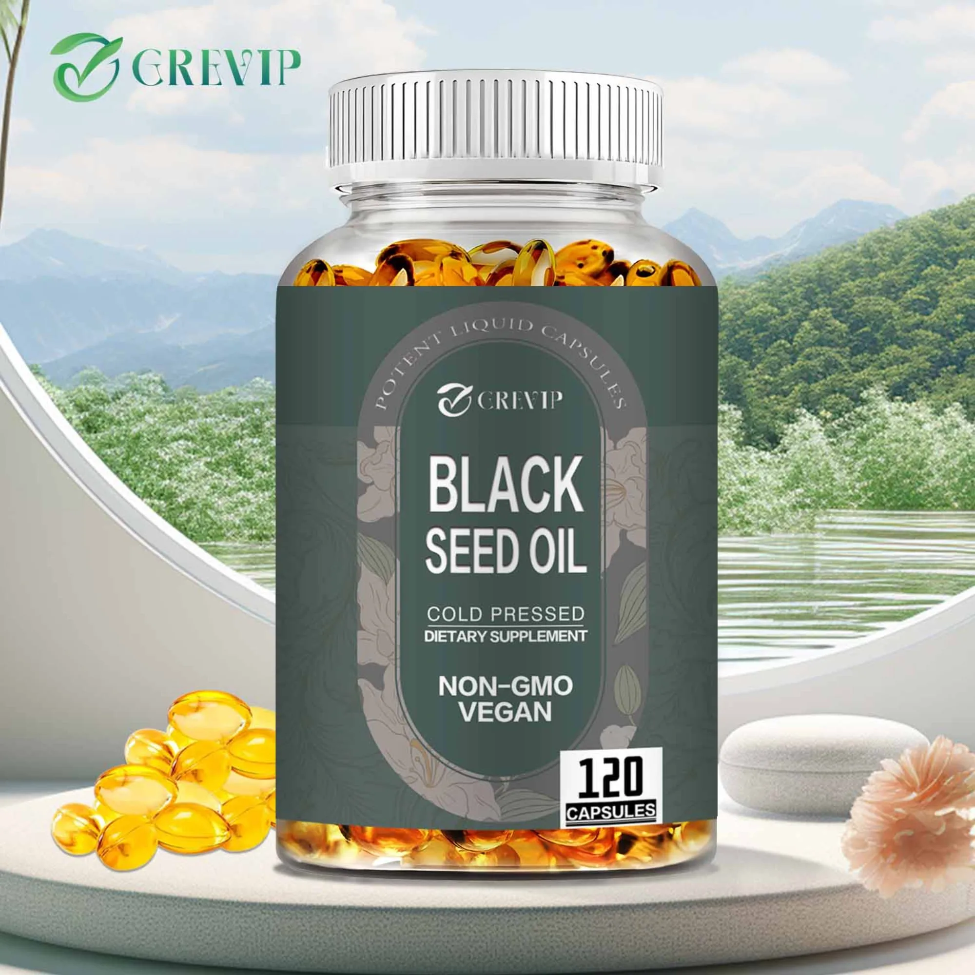

Black Seed Oil Capsules - Promotes Hair Growth, Supports Skin, Digestion, Joints, Immune Health - 120 Capsules