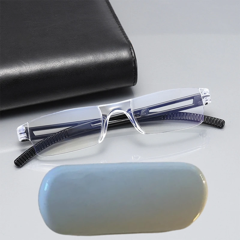 Small frame reading glasses Ultra-lightweight high definition blue blocking reading glasses and glasses case