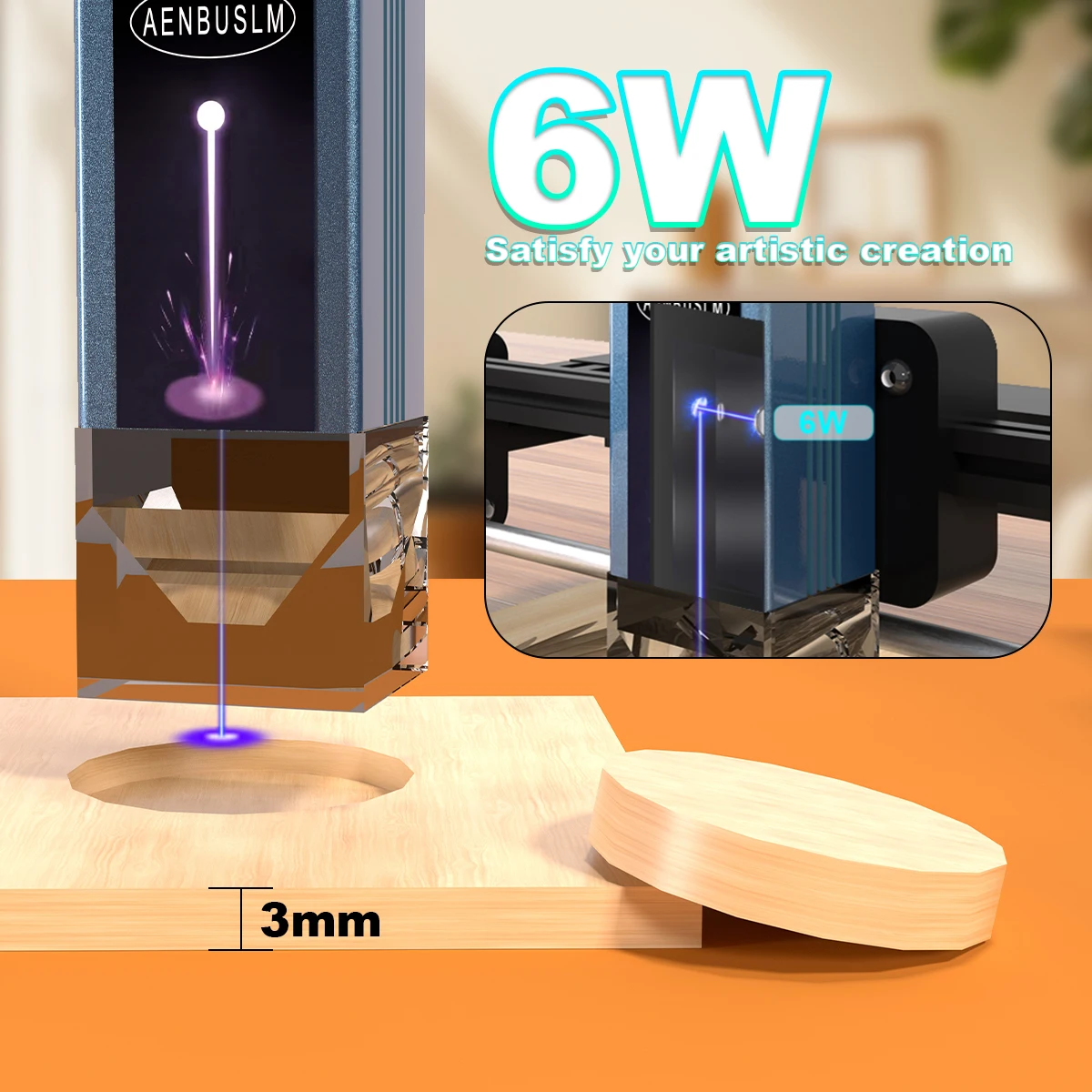 

Мини-лазерный гравер 6 Вт, 150x150 мм, высокоточный гравировально-резательный станок для DIY-поделок, подарков ко Дню святого Валентина, для работы с деревом и металлом