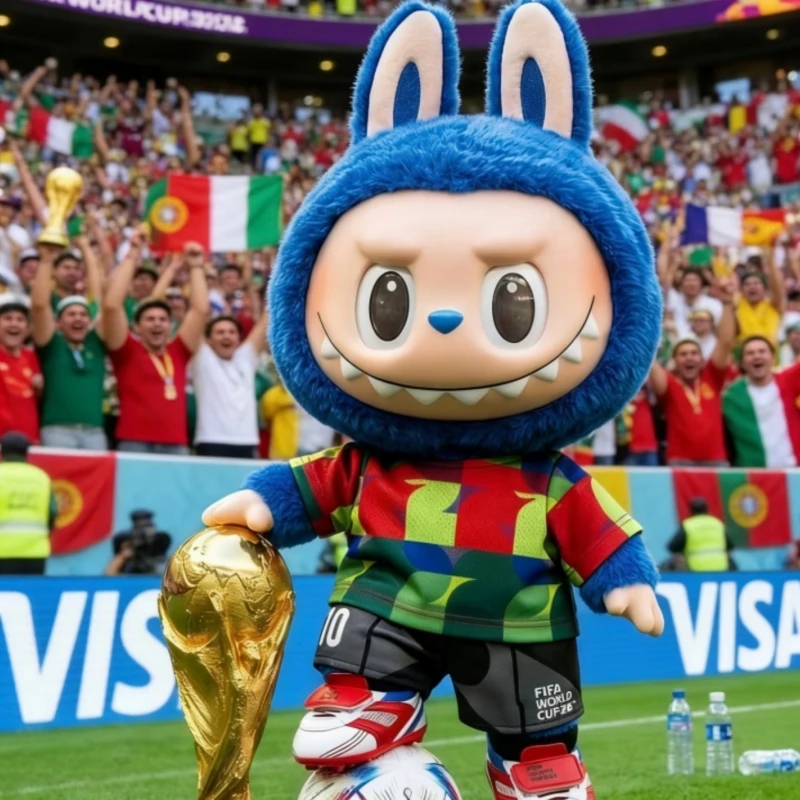 New Popmart Genuine Labubu X Football Cup Series Limited Edition Labubu Big Child Blind Box Toy Desktop Collection Cute Gifts