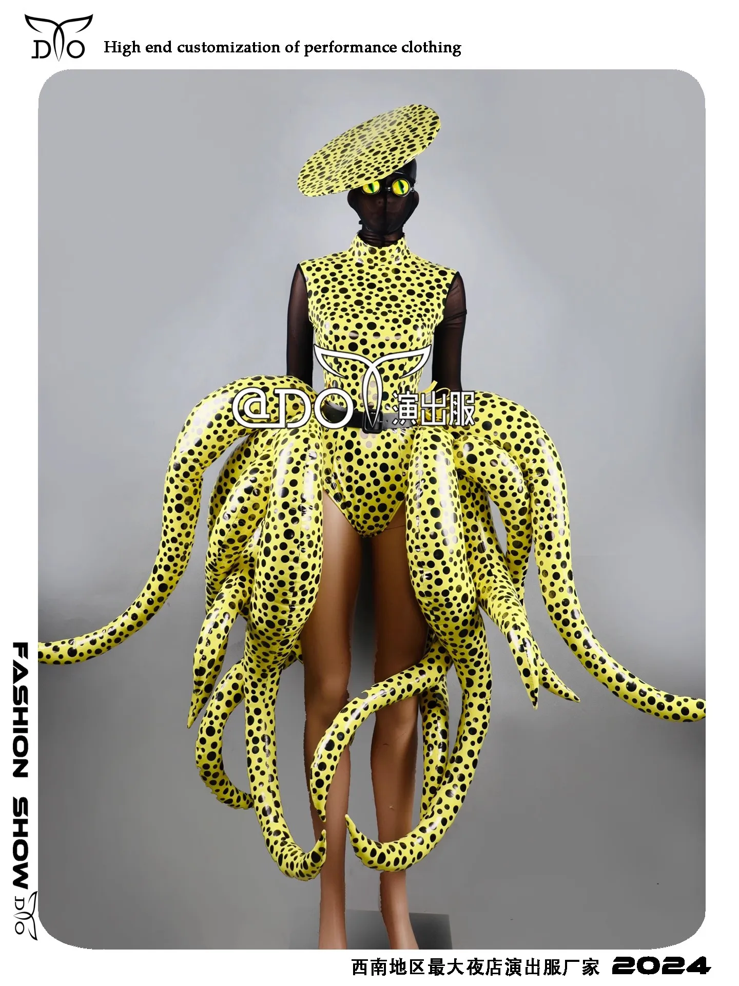 

Personalized Nightclub Bar Ocean Themed Show Party Polka Dot Styling Gogo Performance Costume, Singer Stage Exaggerated Outfits