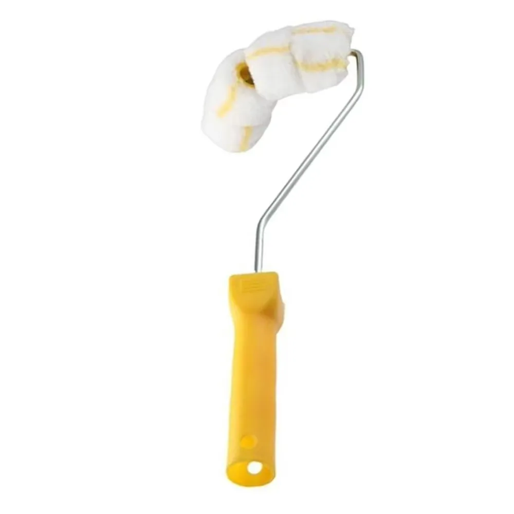 Multifunctional Paint Roller Brush Ergonomic Handle Round/Square Pipe Compatible Wall Painting Tool Curved Frame