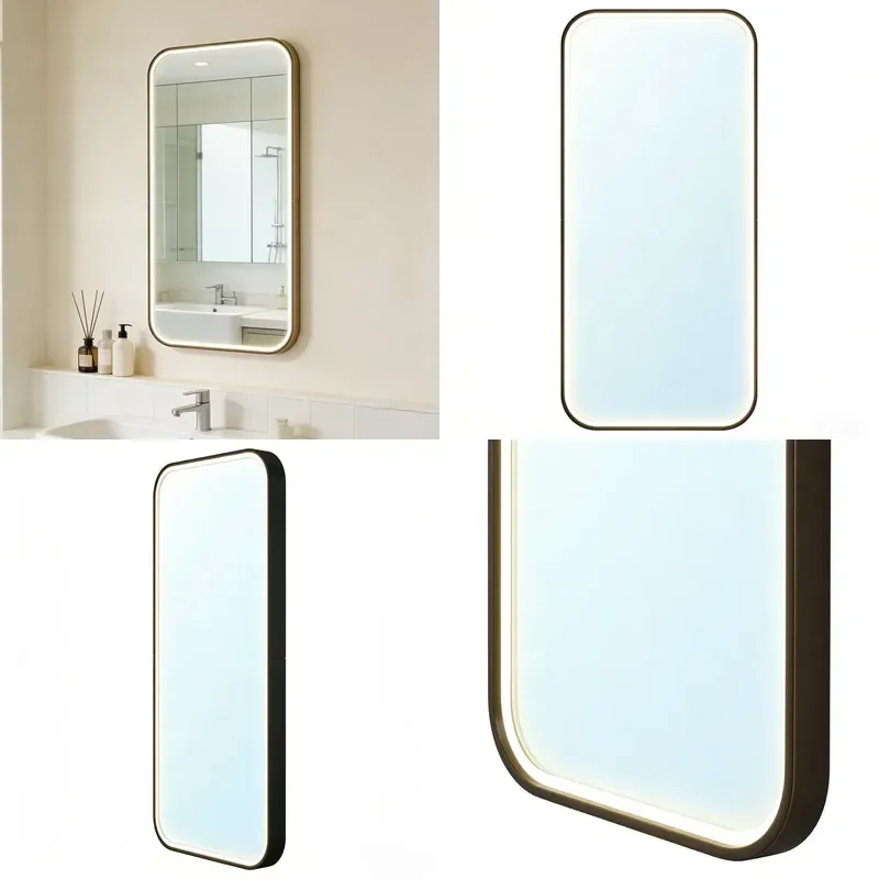 for Ultra-thin Aluminum Rectangular Eco-friendly Mirror with Lamp Over 60 Inches Wide Luxury Bathroom Vanity Wall Mirror