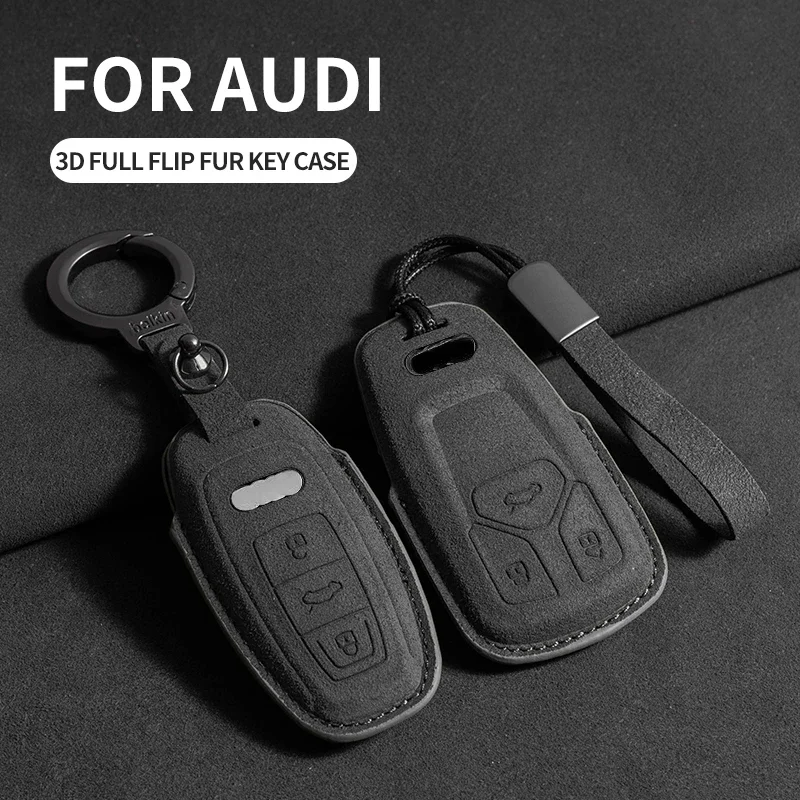 

3 Buttons Car Remote Key Case Cover For Audi A6 A4 A5 A7 A8 C8 Q8 8S 8W Q7 B9 4M S5 S4 S7 D5 TT TTS TFSI E-Tron Protector Bag