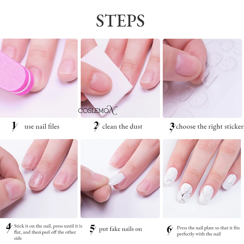 1/3/5/10/20 Sheets False Nails Sticker Transparent Double-Side Adhesive Tapes Press on Fake Nail Tip Extension Stick Makeup Tool