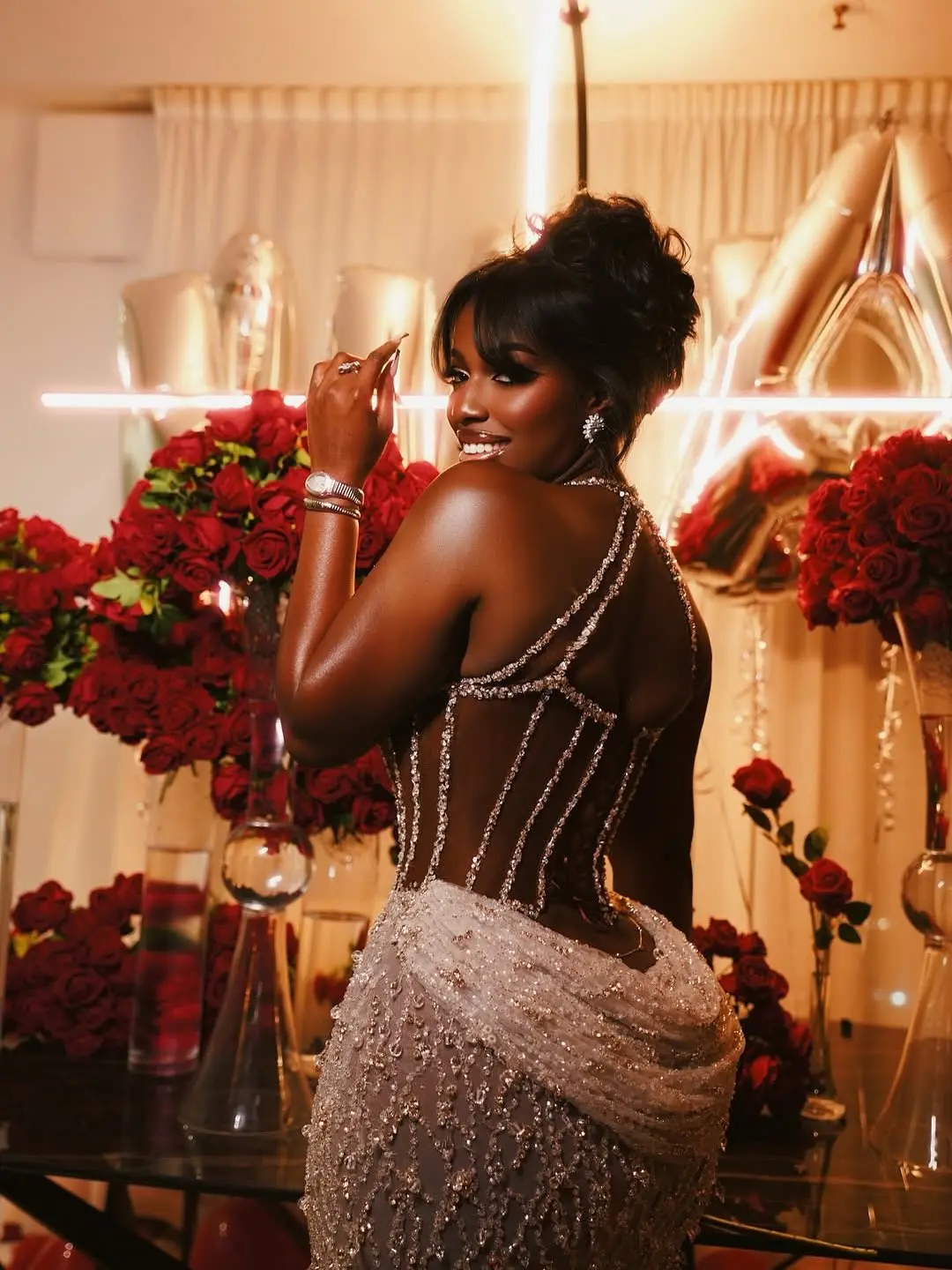 Luksusowe Sukienki Wieczorowe z Koronki z Perłami Afrykańska Sukienka Urodzinowa Aso Ebi Błyszcząca Sukienka Ślubna z Koralikami na Przyjęcie Weselne Suknia na Imprezę Szyta na Miarę