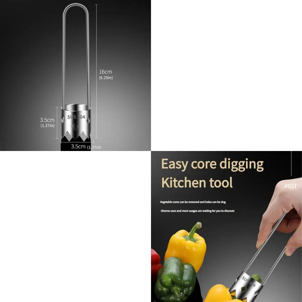  Ergonomic Handle Fruit Processor Tool Stainless Steel Vegetable Cores Remover Dishwasher Safe Corer With Rounded Tip