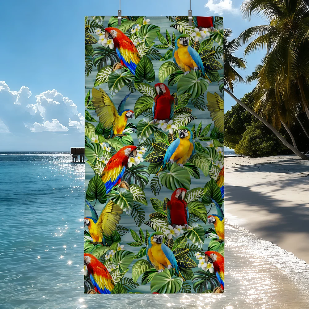Parrot Print Towel For Swim Yoga Gym Quick Drying Soft and skin-friendly Beach Towels All-Season