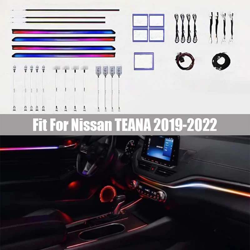 Car Atmosphere Light Fit for Nissan TEANA 2019 2020 2021 2022 Mold Replacement Streamer Dynamic Magic Color Ambient Light