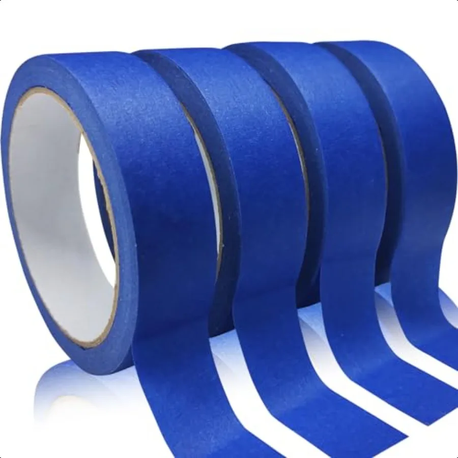 4 rouleaux de ruban adhésif bleu pour peintres, ruban de masquage pour peinture polyvalente, artisanat de bricolage, 88yd = 0.94I