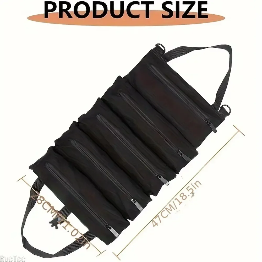 Wrench Roll Canvas Tool Organizer Bucket Tool Multi-Purpose Roll Up Tool Bag Car First Aid Kit Wrap Roll Storage Case