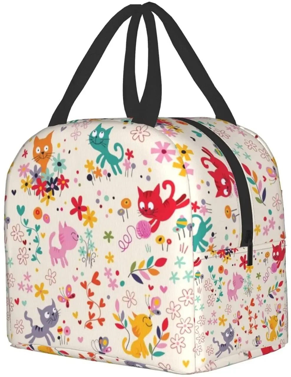 Cat Lunch Box Insulated Lunch Bag Portable Reusable Lunch Tote Bag Lunch Box for Kids Boys Girls Men Women School Picnic Travel