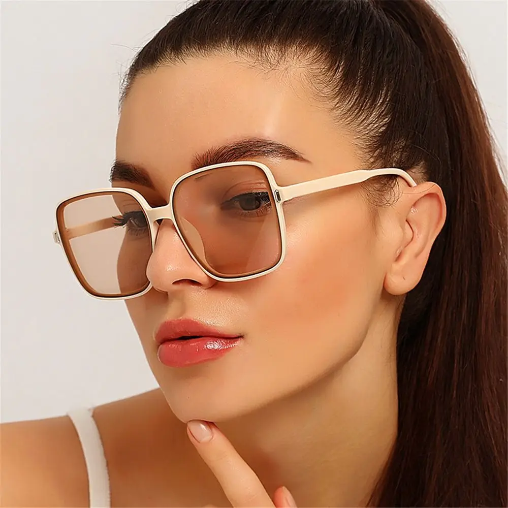 Fashion Vintage UV400 Big Frame Eyewear for Lady Women Square Sun Glasses Oversized Sunglasses