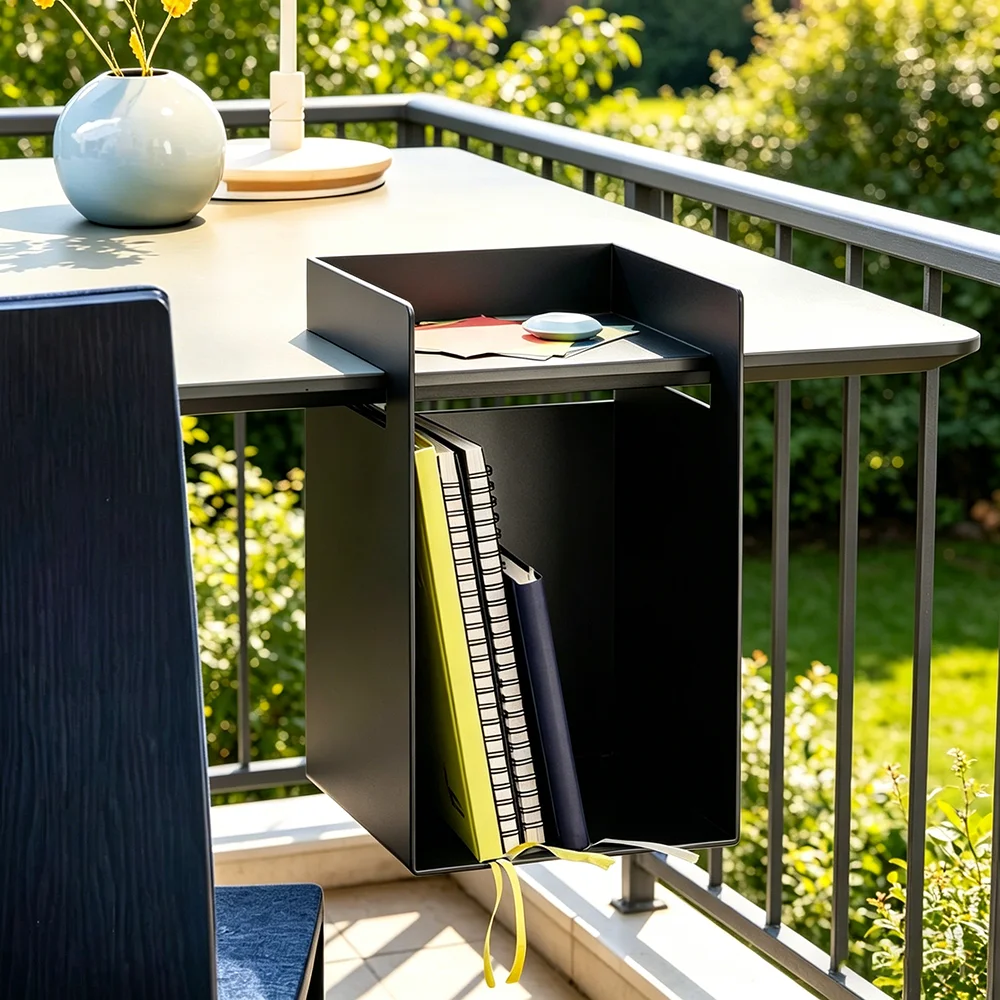 Desk Mounted Storage Organizer, Hanging Side Shelf for Books & Office Essentials, Space-Saving Under Desk Rack