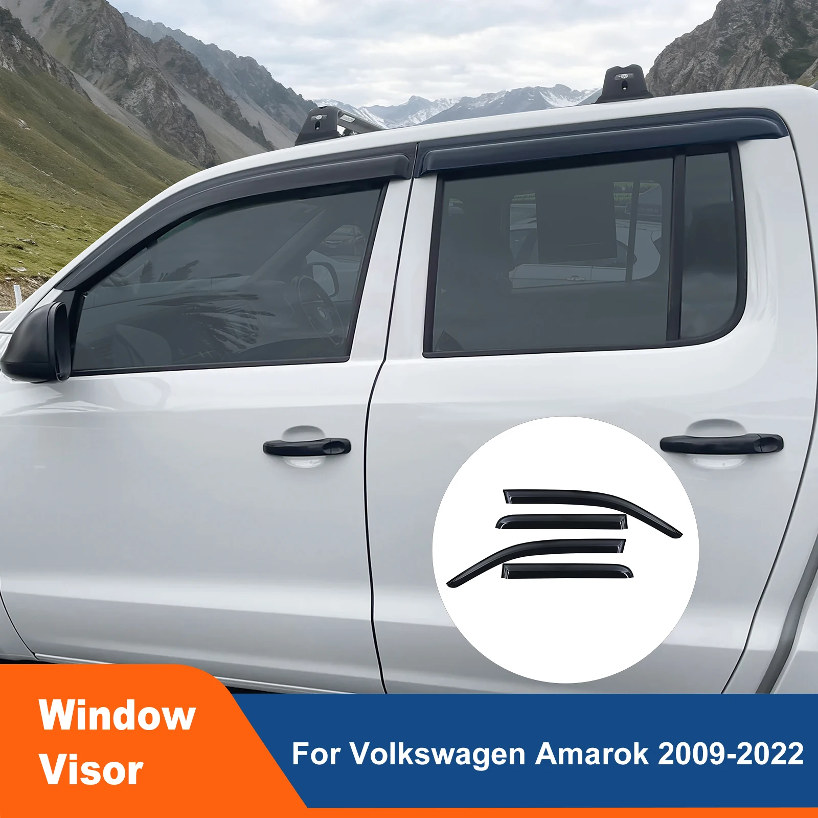 

Дефлекторы окон, защита от солнца и дождя, ветровики для VW Volkswagen Amarok 2009-2022 Double Cab, аксессуары для защиты от непогоды
