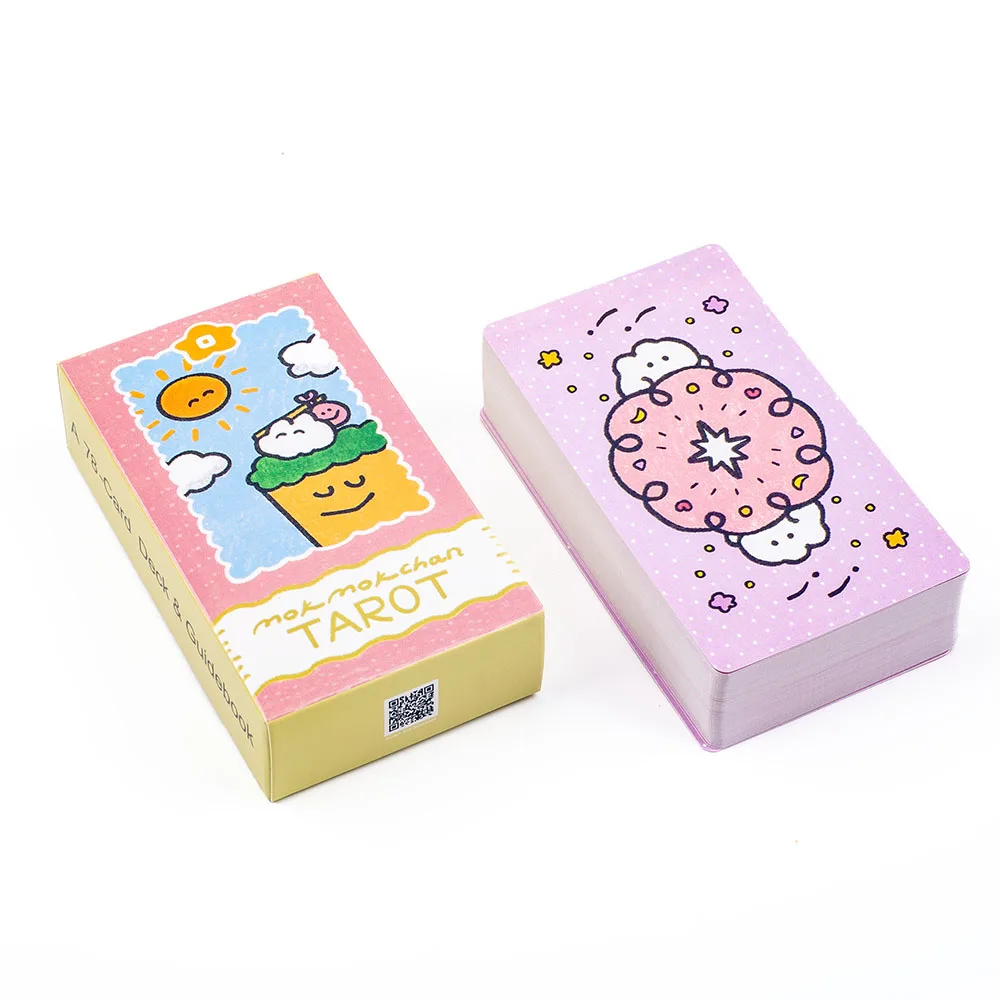 Mokmokchan Tarot A 78-kartowe i przewodnik Kawaii Karty tarota Karty do gry Zabawka na biurko Rozrywka Gry planszowe 10,3 * 6 cm