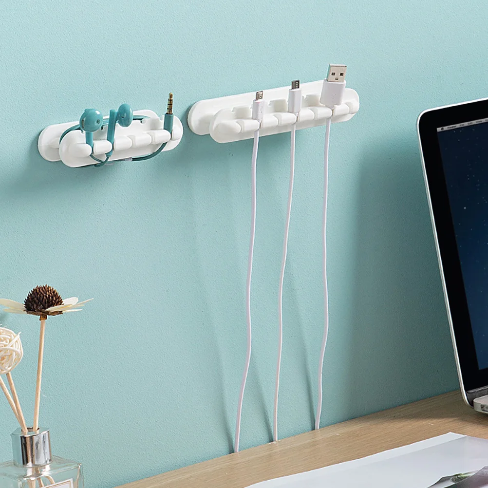 

2Pcs Cable Holder Adhesive Silicone Wire Clips Desktop Cable Management Organizer for Chargers USB Cables Wire Holder