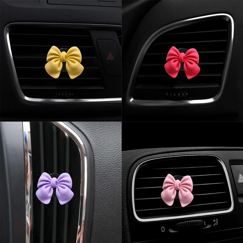 1PC Car Interior Bow-knot Air Vent Freshener Clip Airoutlet clamp Car AC Clip Car Decoration Accessories Woman Gifts