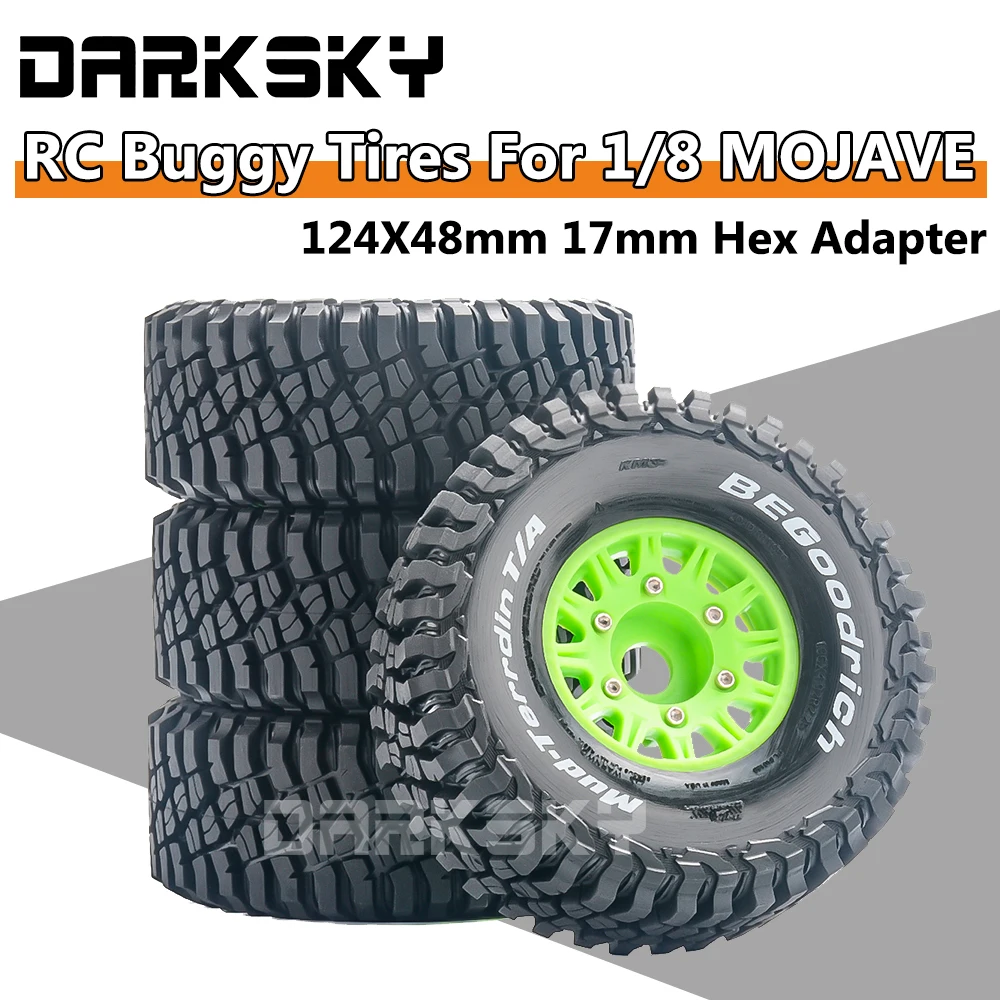 

DARK SKY RC Buggy Tires 124X48mm 17mm Hex Adapter For 1/8 ARRMA Mojave RC Model Desert Truck Wheels Tires Accessories
