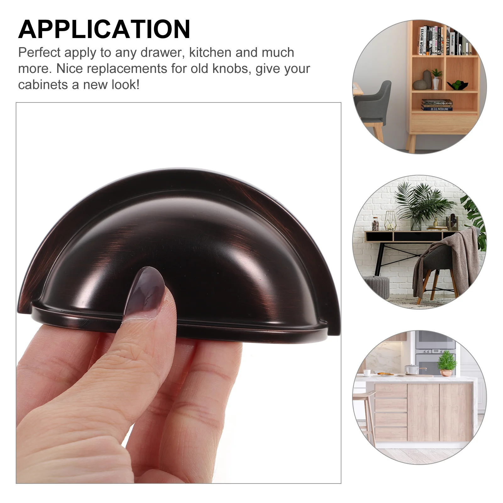 

2Pcs Shell Red Aluminum Alloy Cup Pull Handle Brushed Finish Replacement Pull for Cabinet Drawer Wardrobe Furniture Part