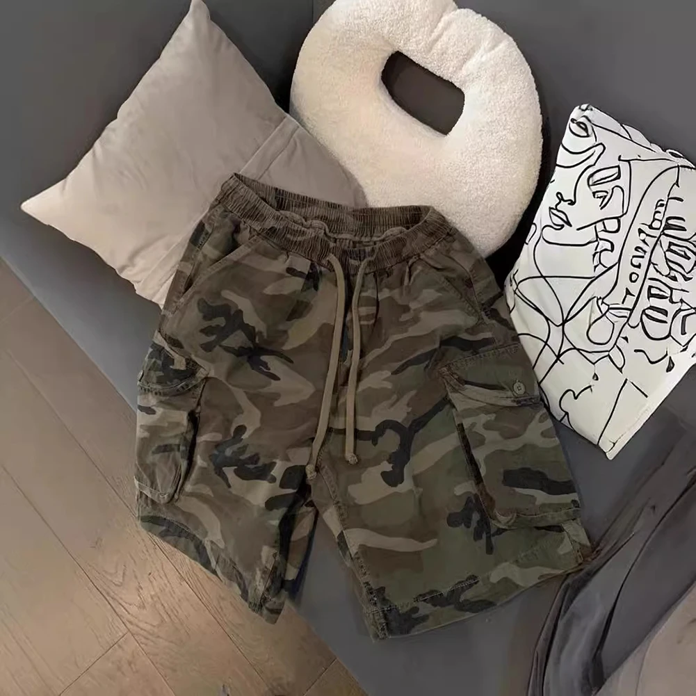 

Camouflage Camouflage Cargo Shorts Casual Cargo Shorts Fashionable Design Handsome Look Polyester Fabric Slight Stretch