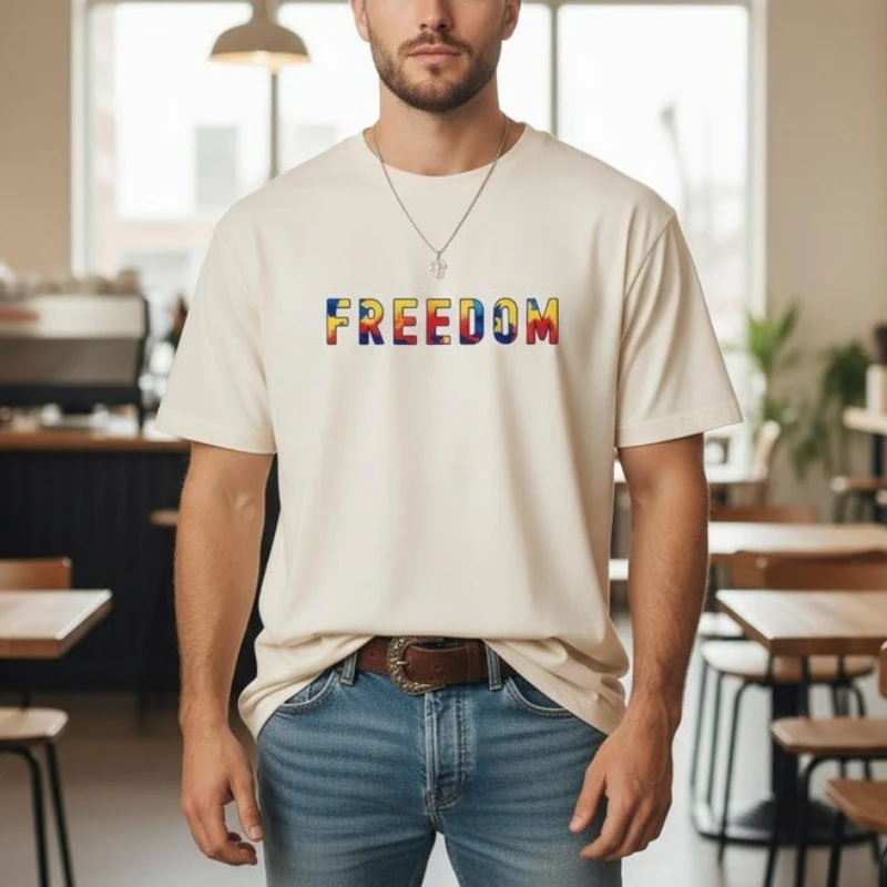 Until The End Freedom Shirt with Venezuela Unisex Tee Free Protest Gift for Pride 2026 Printed T-shirt Tops Casual Streetwear