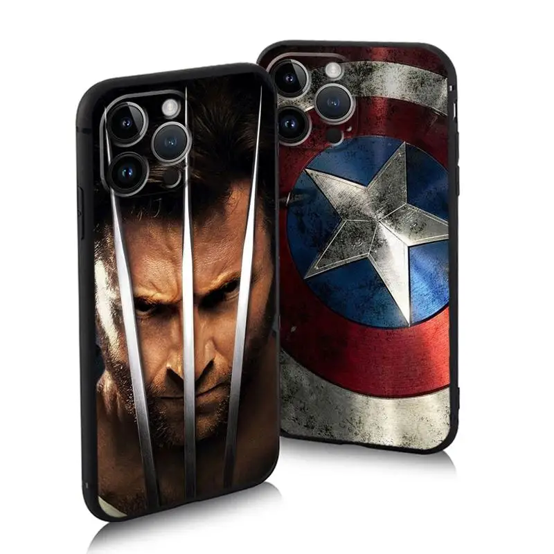 phone Cases for iphone 14 case 11 12 15 Pro XS Max 8 13 Mini X SE 7 16 Plus funda Antiscratch cover Marvel Spider-Man Deadpool