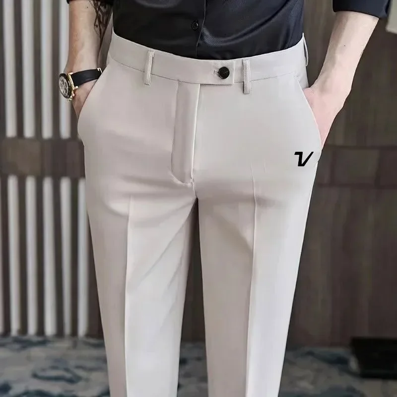 

Men Golf Trousers Slim-fit Drape Casual Golf Pants Men Korean Version Slim-fit Elastic Skinny Golf Clothing Sports Ninth Pant