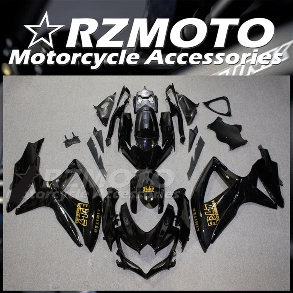 

New ABS Motorcycle Fairings Kit For Suzuki GSXR600 GSXR750 08 09 10 K8 GSXR 600 750 2008 2009 2010 Bodywork Set Black Gold