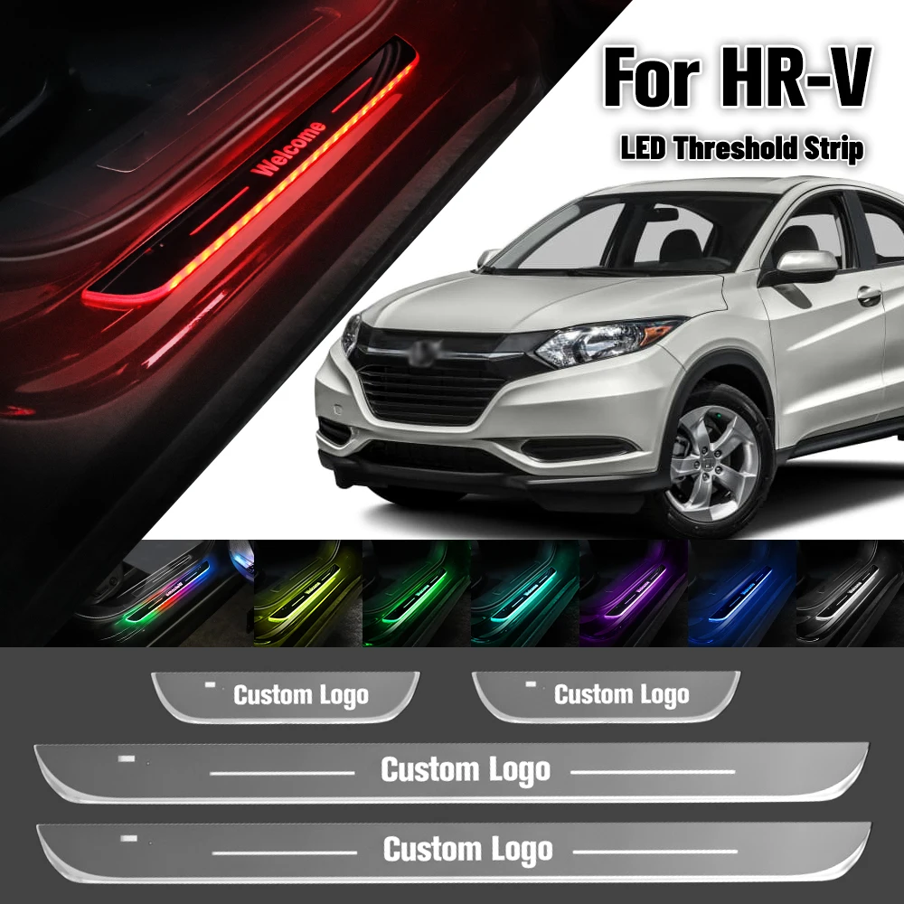 

For Honda Vezel HR-V HRV HR V 1996-2020 Car Door Sill Light Customized Logo LED Welcome Threshold Pedal Lamp Accessories