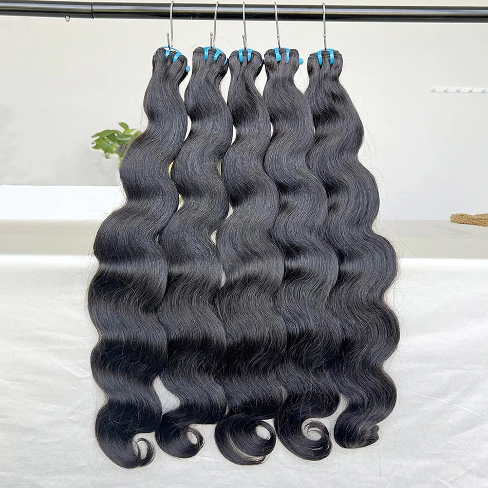 Extensiones de cabello humano ondulado para mujer, mechones de pelo virgen sin procesar de 30 pulgadas, Color Natural # 1B, 12a, 613