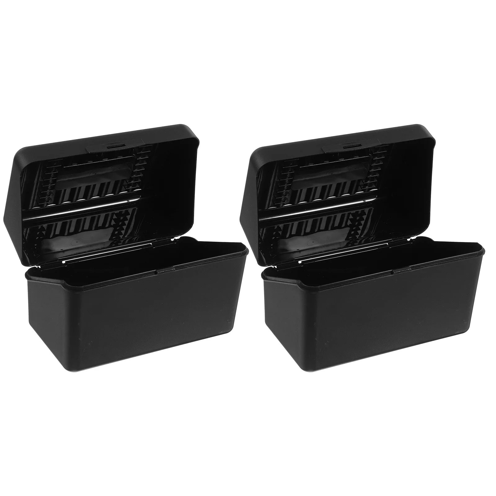 1 Set Desktop Notecard Storage Box 5.7X3.5X3.1Inch Plastic Index Card Organizer With Locking Lid Compact Flashcard Holder For
