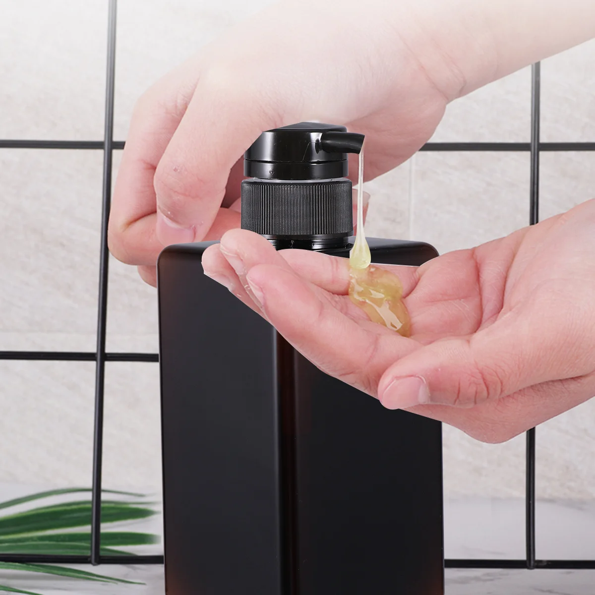 

4Pcs Pump Bottles Brown Refillable Empty Storage Bottles for Shampoo Shower Gel Body Lotion Travel Bathroom Home Use