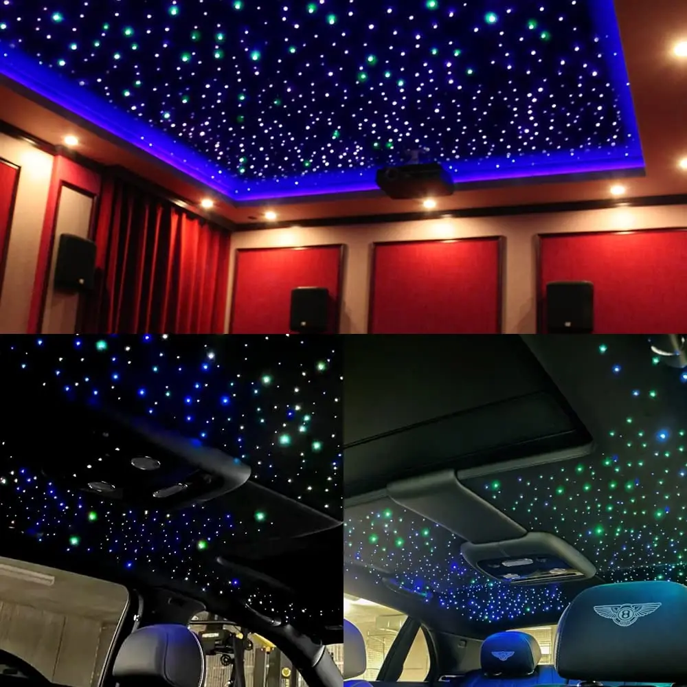 Star light Headliner 20W Dual heads colore diverso Twinkle RGBW luci in fibra ottica Star plafoniera sensore sonoro sorgente luminosa