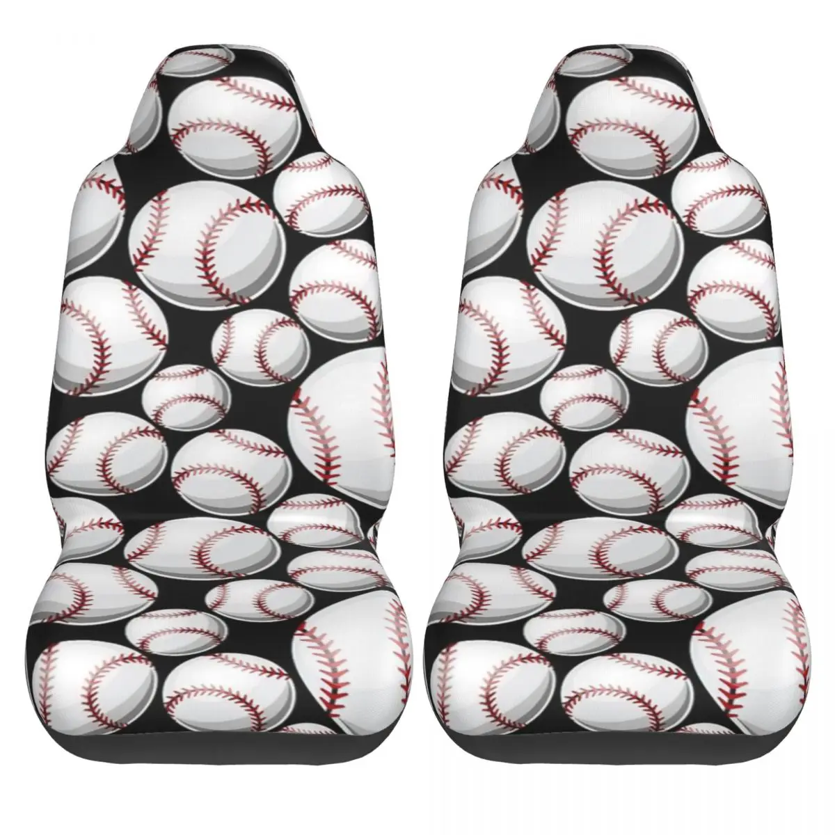 Baseball Pattern Car Seat Cover Custom Printing Universal Front Protector Accessories Cushion Set