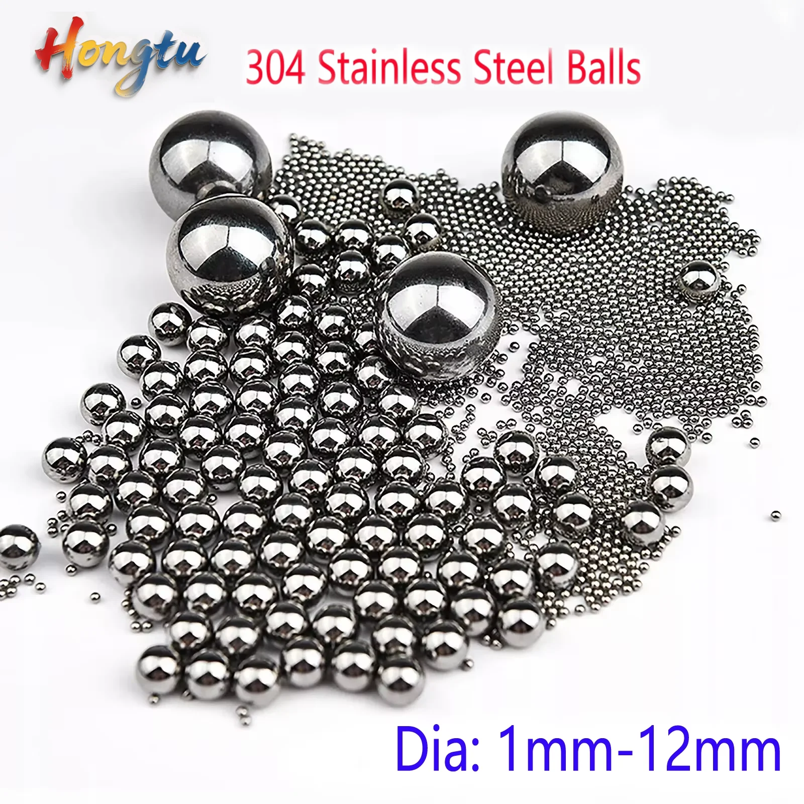 

304 Stainless Steel Balls - 1mm to 12mm Diameter, 10~1000pcs High Precision Bearing Balls Smooth Spherical Beads