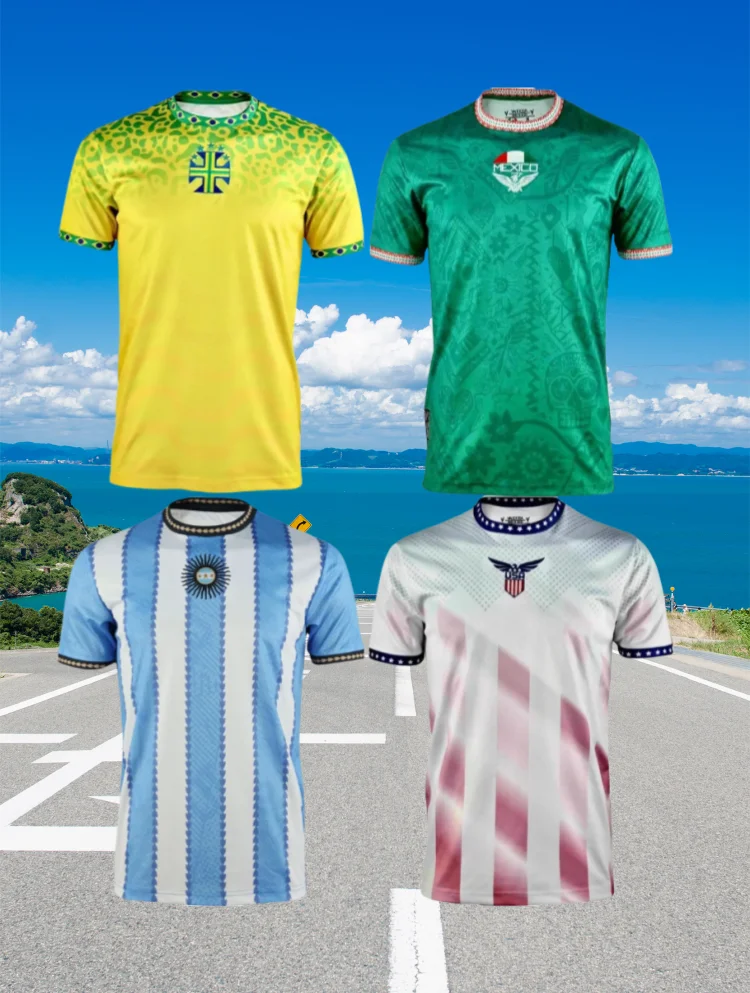 

International Football Jersey Argentina Brazil Mexico United States Sports Fan Jersey Mexico Clothing 3D Printed Men's T-shirt