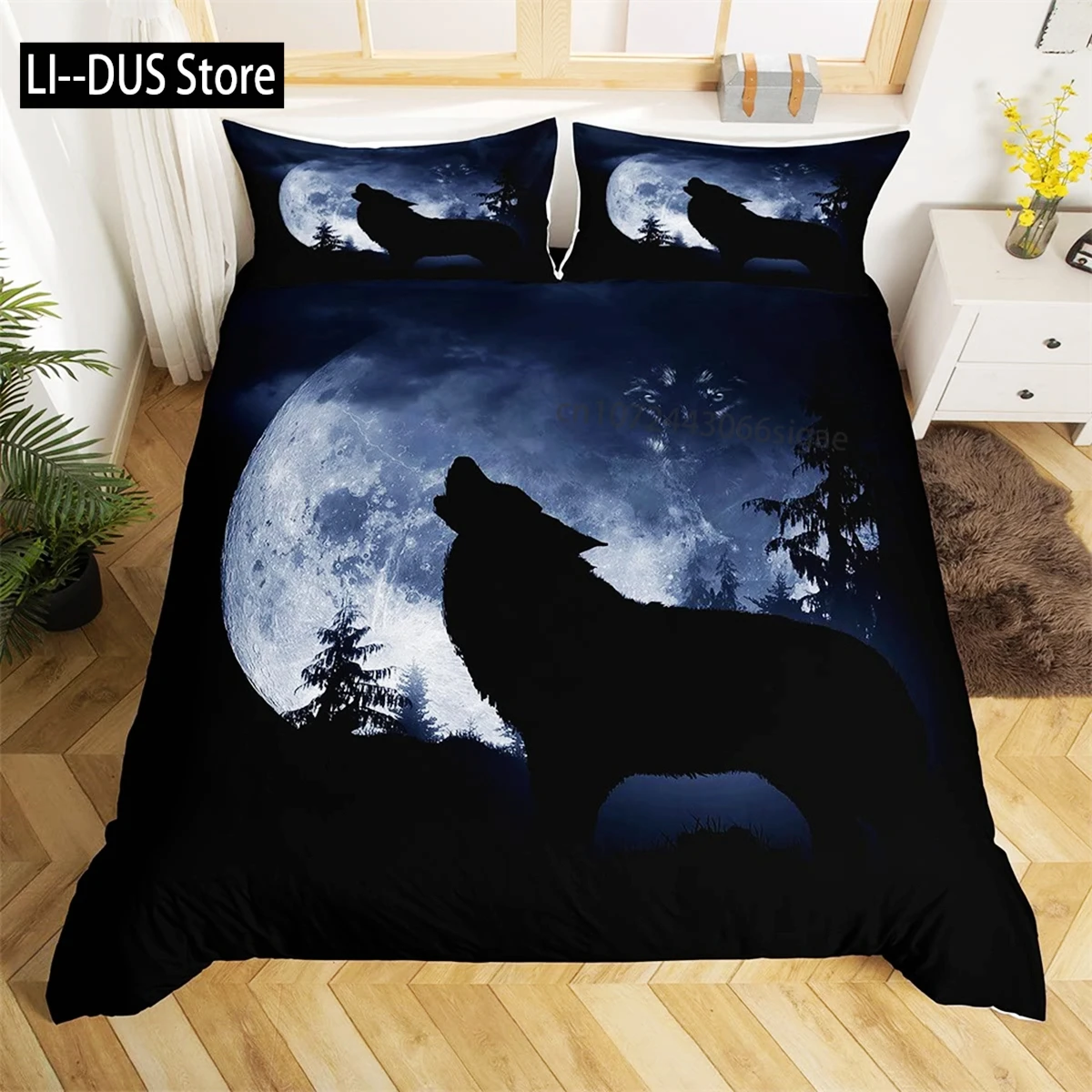 

Dark Night Ocean Duvet Cover Seawater Bright Moon Sea Starry Night Sky Galaxy Reflection Comforter Cover Bedding Set Room Decor