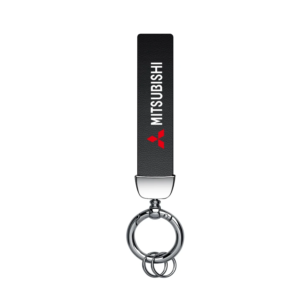 Fashionable PU leather high-end car keychain pendant Keyring For Mitsubishi Lancer 9 EX Outlander ASX L200 Eclipse Colt Styling