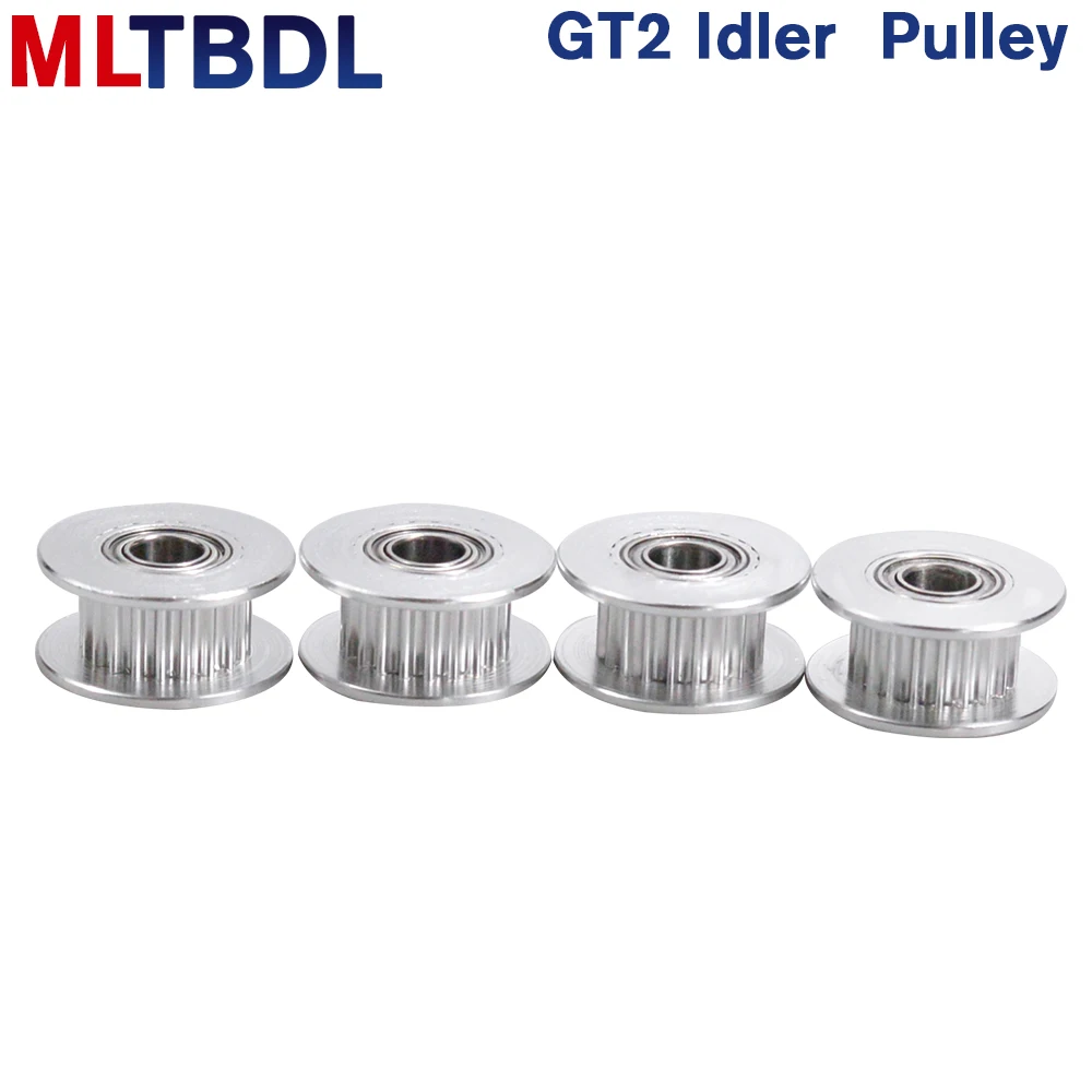 Polea Idler GT2, rueda síncrona de 20 dientes, 16 dientes, Bore3/4/5mm con rodamiento, 2GT correa de distribución, ancho 6/10mm, piezas para