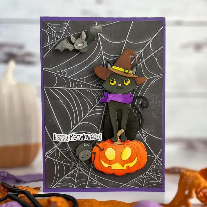 2024 Halloween New Spider Web Hot Foil For DIY Scrapbook Embossed Make Paper Card Album Craft Template Supplies Decoration