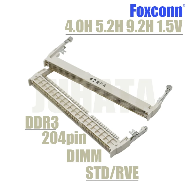 

SODIMM 204-Pin SO-DIMM DDR3 DDRIII 4,0 H 5,2 H 9,2 H 1,5 V Rev Reverse Conn Connector SDRAM, разъем памяти для ноутбука Foxconn