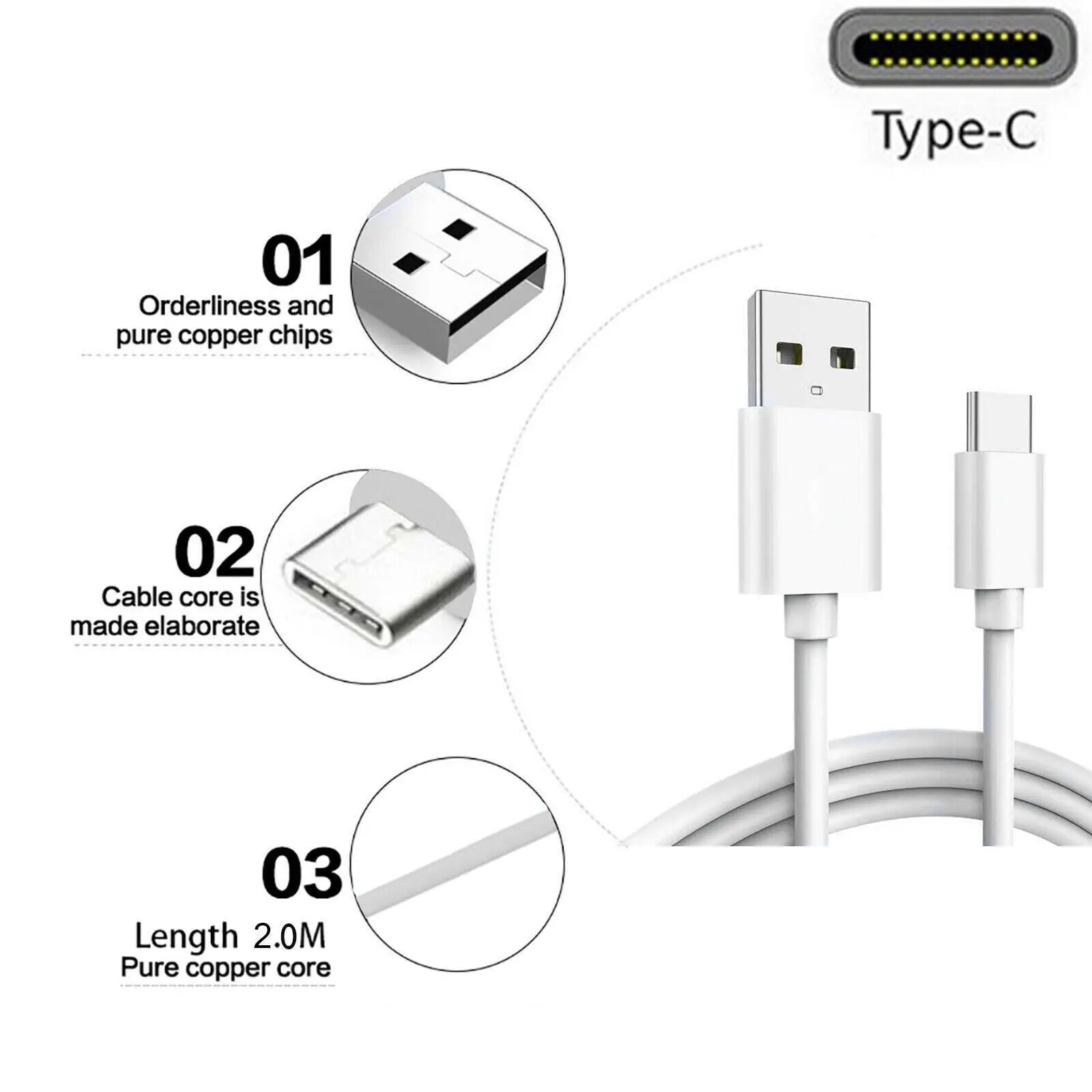 2A Fast Charger Adapter Plug USB Charging Cable For Samsung Galaxy Phones Lot