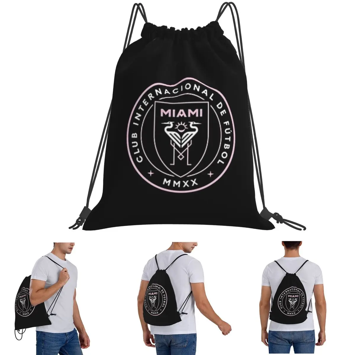 

Рюкзаки The-Inter-Miami-Club, многофункциональные портативные сумки на шнурке, сумка для хранения книг, сумки для мужчин и женщин, школьные