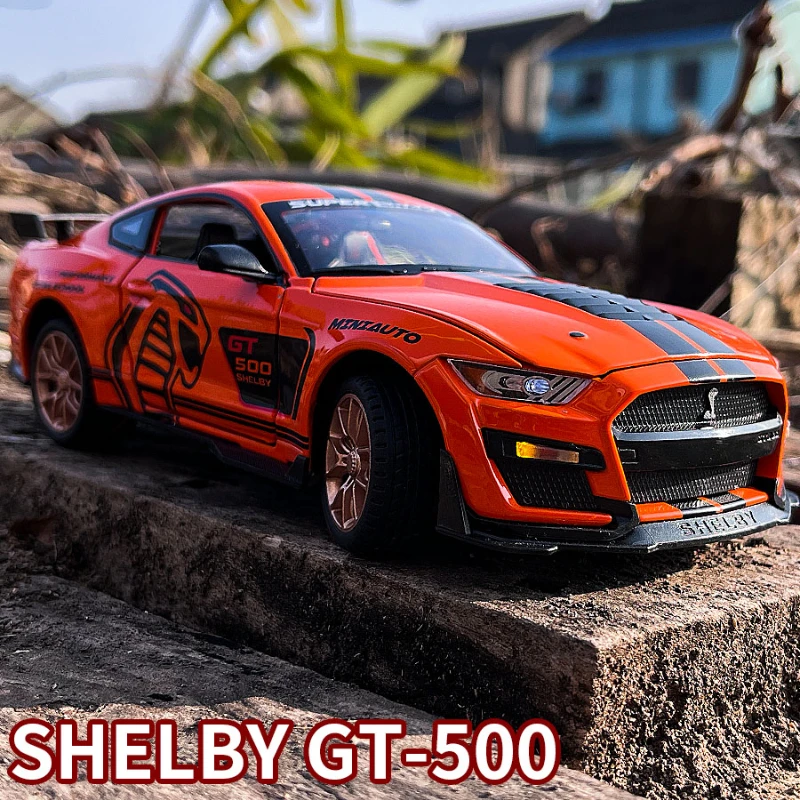 Ford Mustang Shelby GT500, coche de juguete de aleación, modelo A414, 1:24